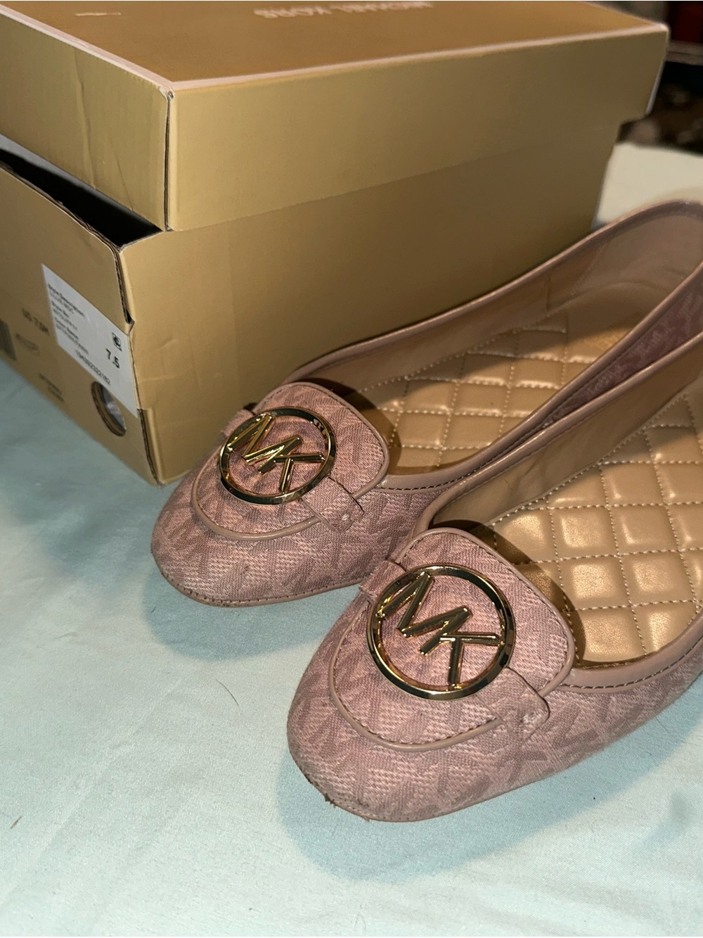 Michael Kors Blush Pink Quilted Logo Ballet Flats